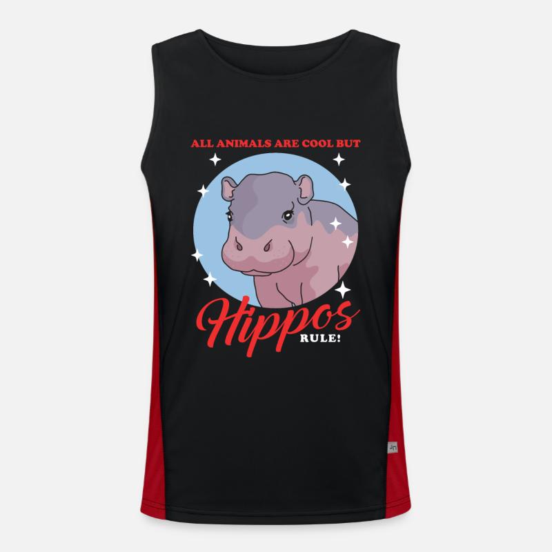 Nilpferd Baby Flusspferd Nilpferde Geschenk Funktionelles Kontrast-Tank Top für Männer 