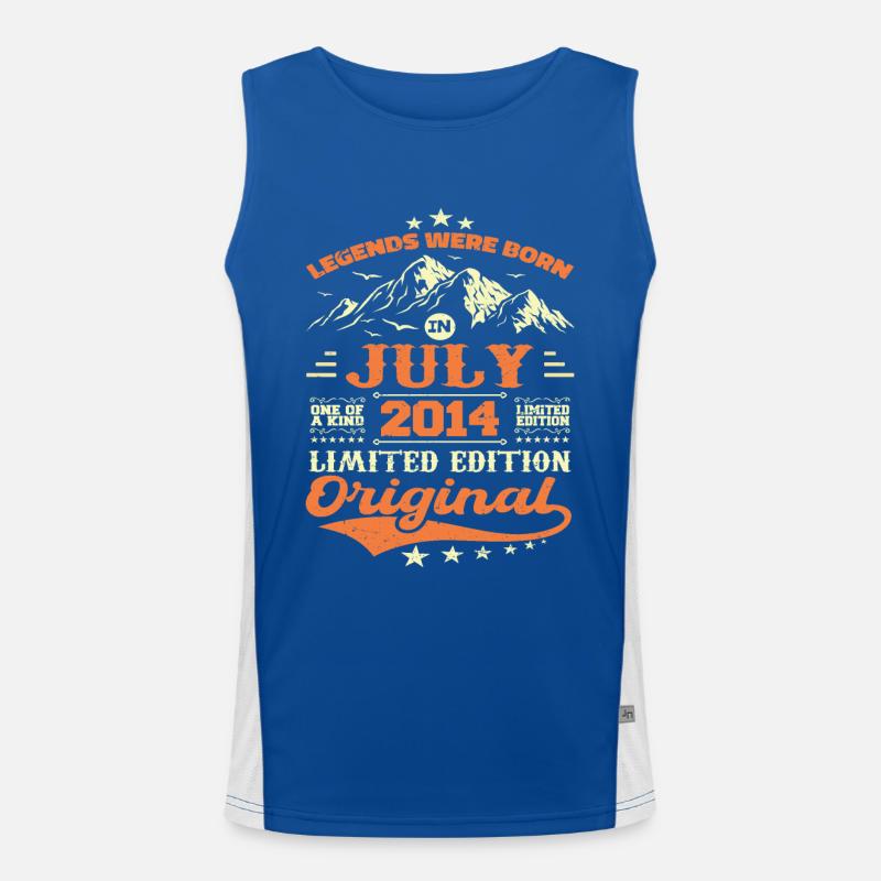 July 2014 vintage retro anniversary 2014 Men's Functional Contrast Tank Top 