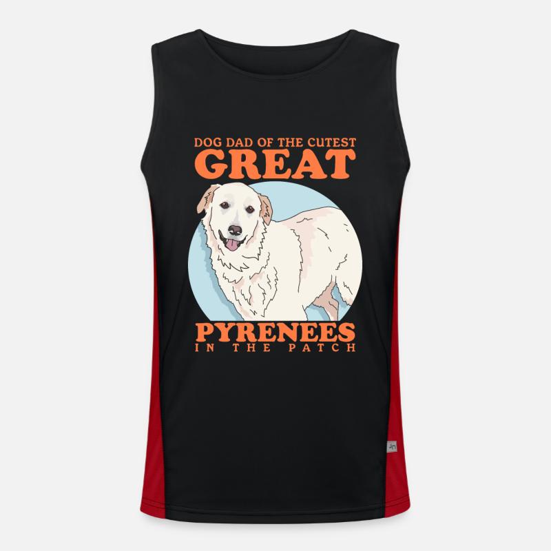 Pyrenäenberghund Dad Hundebesitzer Geschenk Funktionelles Kontrast-Tank Top für Männer 