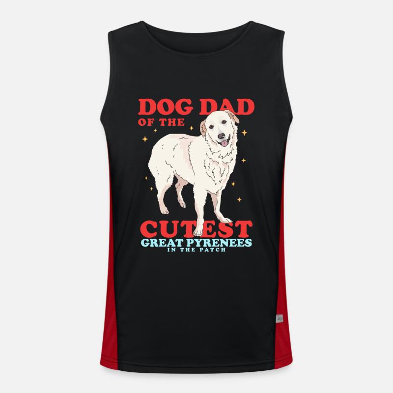 Pyrenäenberghund Dad | Hundebesitzer Geschenk Funktionelles Kontrast-Tank Top für Männer 