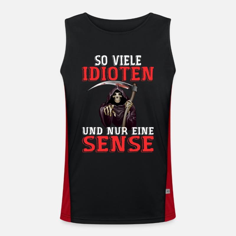 So Viele Idioten Und Nur Eine Sense Débardeur respirant contrasté Homme 