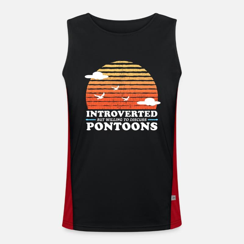 Pontoon Pontoonboot | Pontoon Kapitän Geschenk Funktionelles Kontrast-Tank Top für Männer 