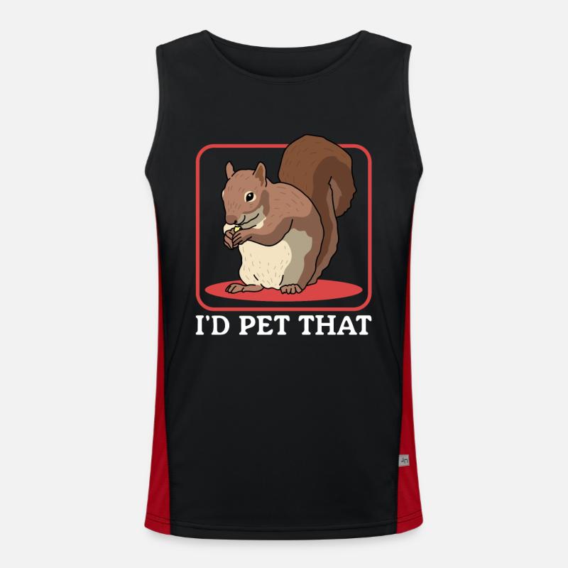Süßes Eichhörnchen Grauhörnchen Hörnchen Geschenk - Funktionelles Kontrast-Tank Top für Männer  - Schwarz/Rot