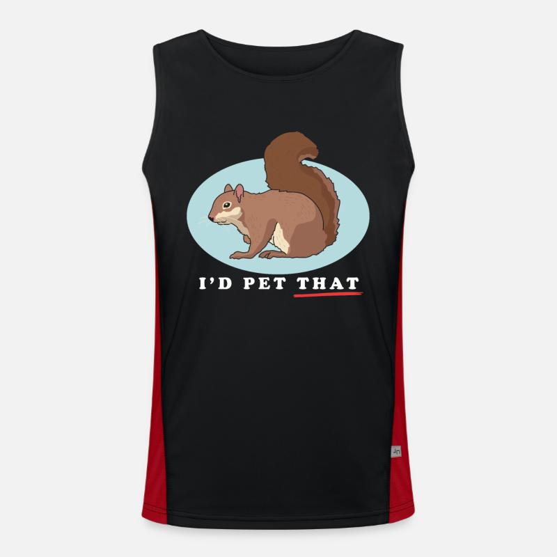Cute Squirrel Squirrel Gift - Men's Functional Contrast Tank Top - black/red