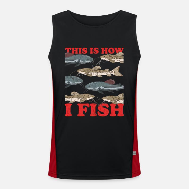 Pêcheur Poisson-Chat Pêche Pêche Poisson Cadeau Débardeur respirant contrasté Homme 