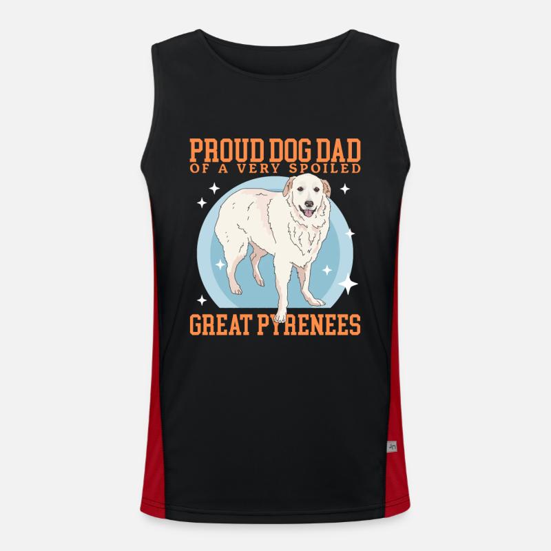 Pyrenäenberghund Dad Hundebesitzer Geschenk Funktionelles Kontrast-Tank Top für Männer 