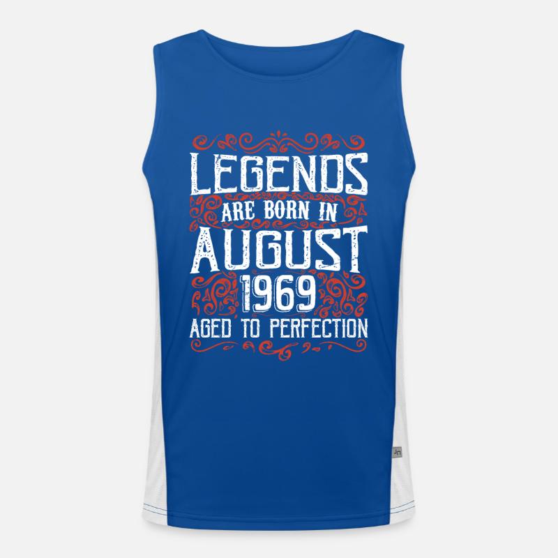 August 1969 Birthday 1969 Legends August Men's Functional Contrast Tank Top 