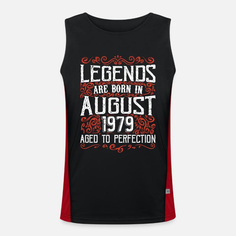 August 1979 Jubiläum 1979 Legenden August Funktionelles Kontrast-Tank Top für Männer 