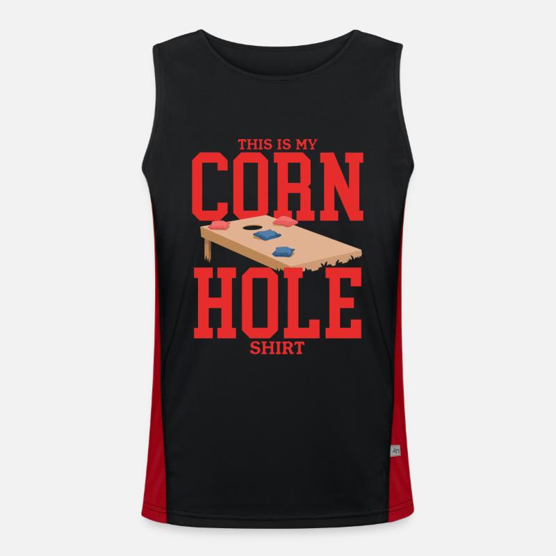 Cornhole Player Blind Hole Bean Bag Cadeau Débardeur respirant contrasté Homme 