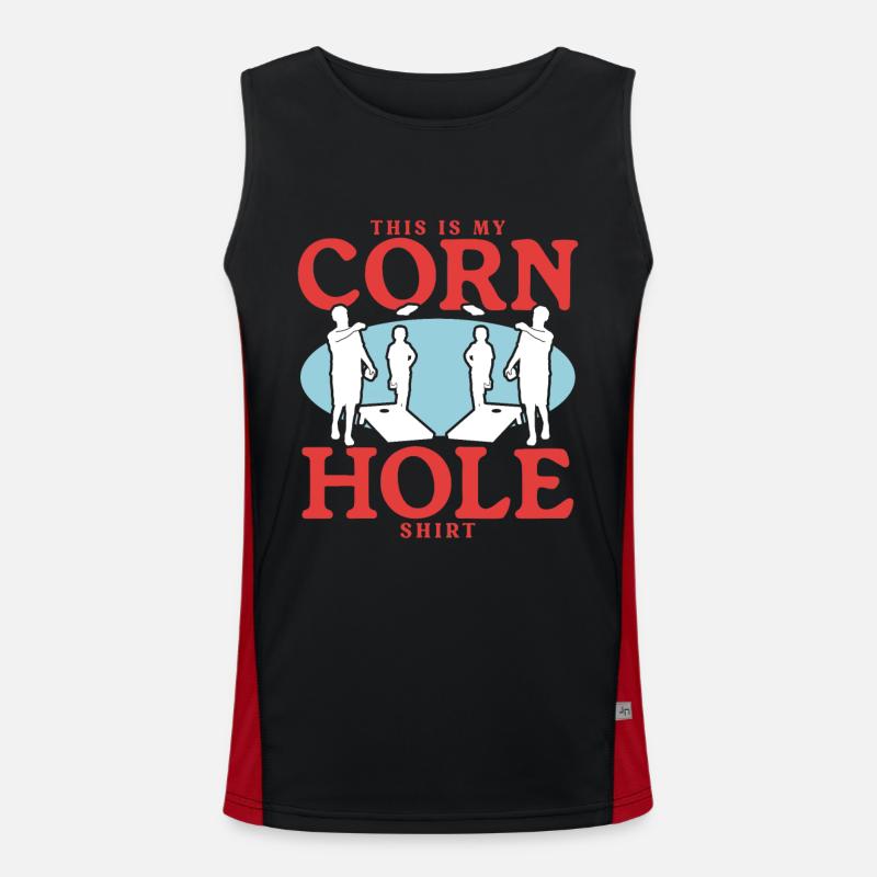 Cornhole Player Bean Bag Blind Hole Gift Men's Functional Contrast Tank Top 