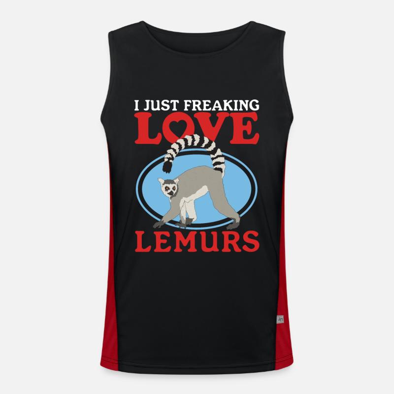 Lemur Katta Lemuren Ringelschwanz Lemure Geschenk Funktionelles Kontrast-Tank Top für Männer 