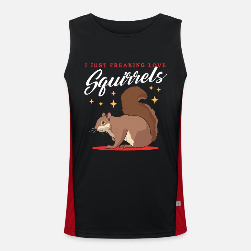 Süßes Eichhörnchen Hörnchen Grauhörnchen Geschenk Funktionelles Kontrast-Tank Top für Männer 