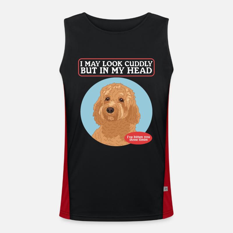 Chien Cavapoo | Cadeau du propriétaire de chien Cavoodle Débardeur respirant contrasté Homme 