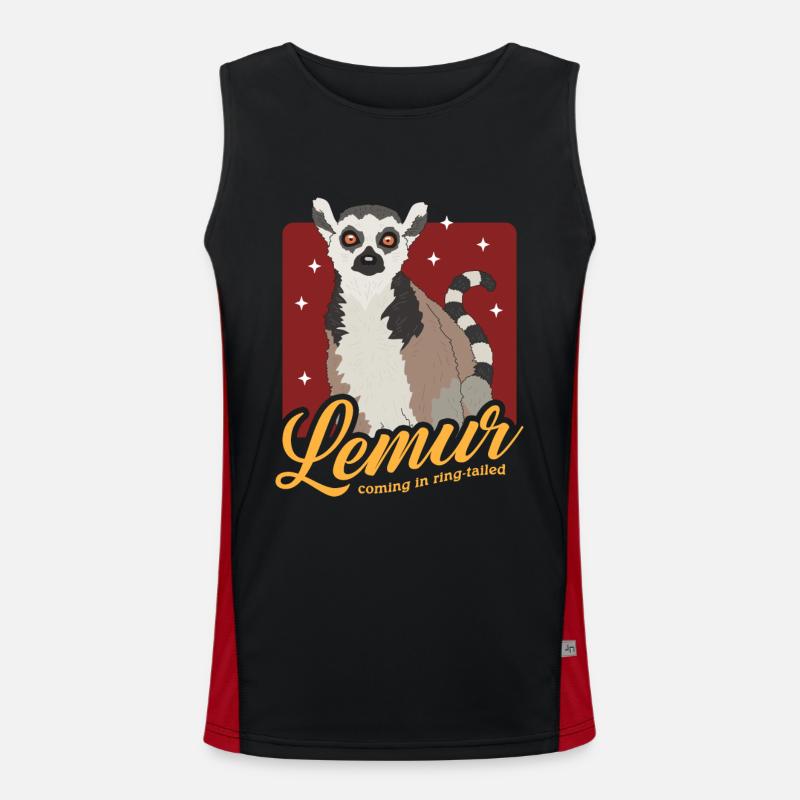 Lemur Katta Lemure Ringelschwanz Lemuren Geschenk Funktionelles Kontrast-Tank Top für Männer 