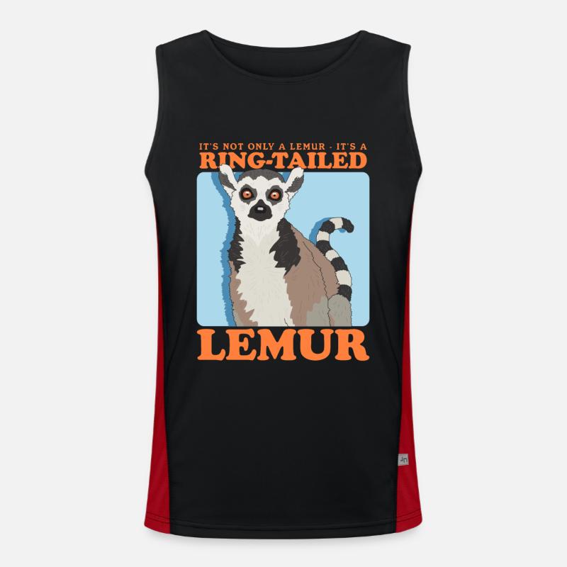 Lemur Katta Ringelschwanz Lemure Geschenk Funktionelles Kontrast-Tank Top für Männer 