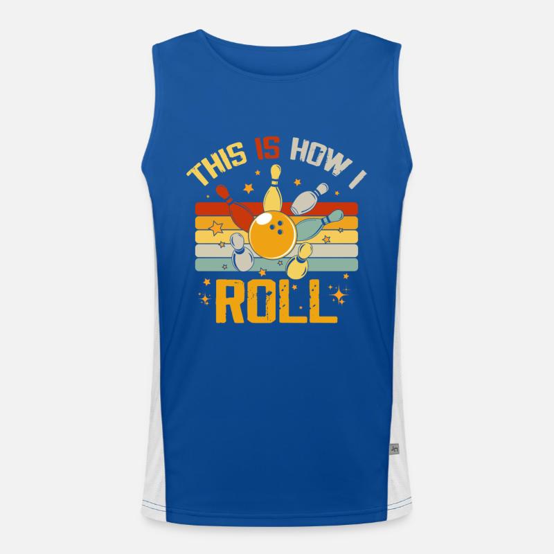 Bowling Retro Funny Bowler This Is How I Roll Débardeur respirant contrasté Homme 