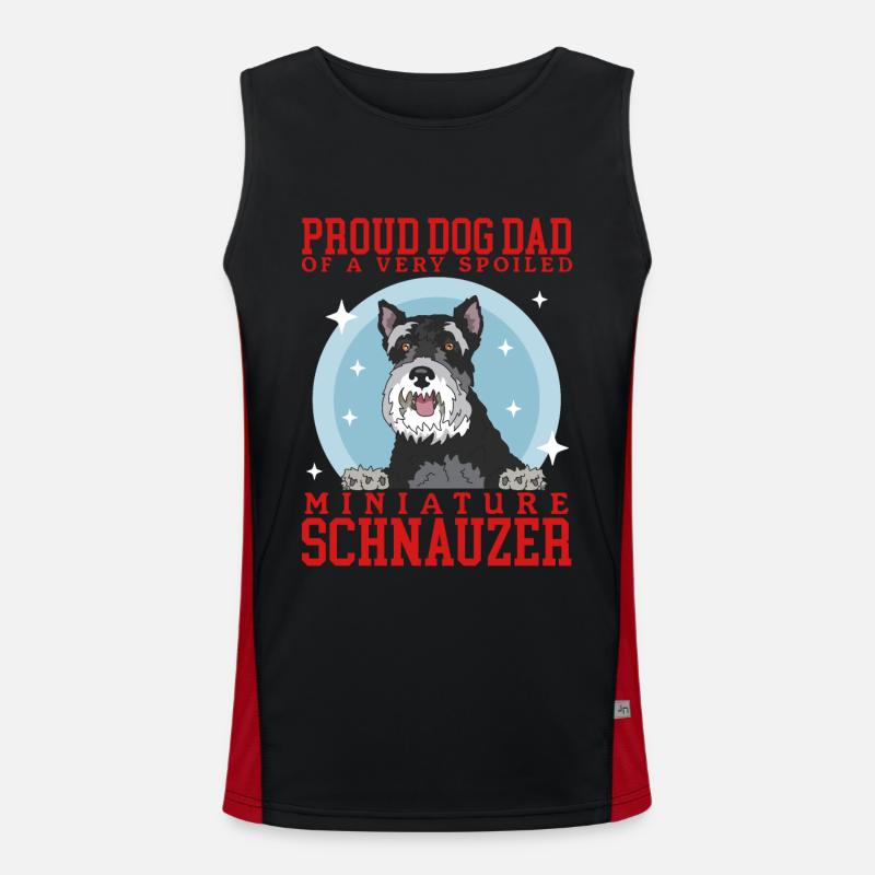 Miniature Schnauzer Dad Schnauzer Dog Daddy Gift Men's Functional Contrast Tank Top 