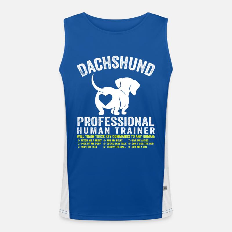 Beautiful Dachshund Pro Human Trainer Dachshund Men's Functional Contrast Tank Top 