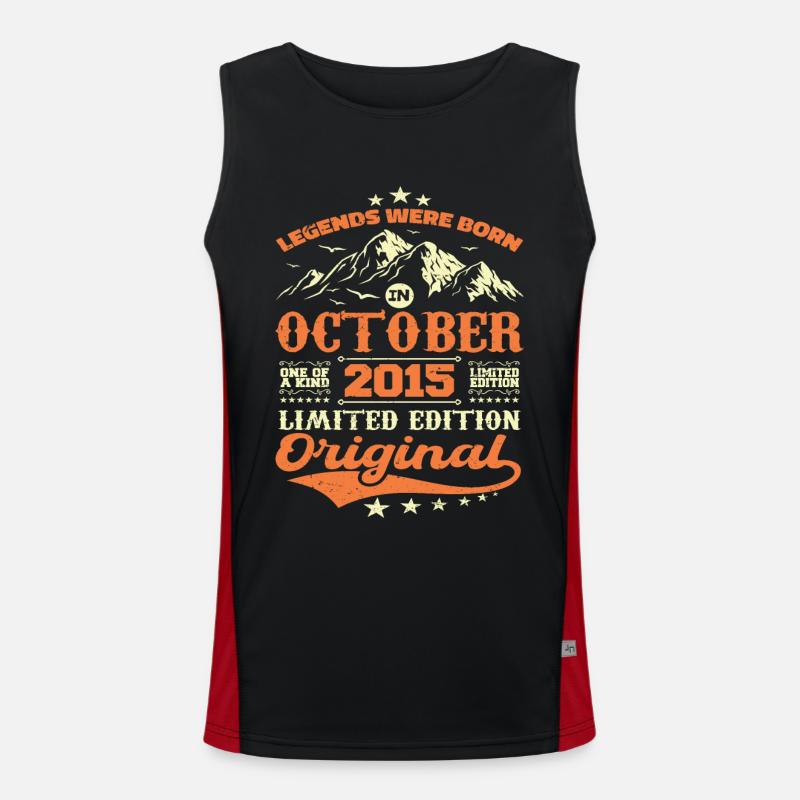 Original October 2015 vintage anniversary 2015 Men's Functional Contrast Tank Top 