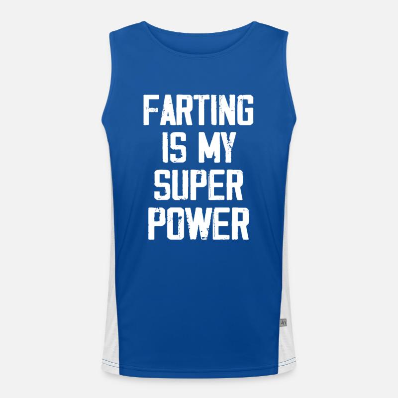 Farting Is My Super Power - Funny Men's Functional Contrast Tank Top 