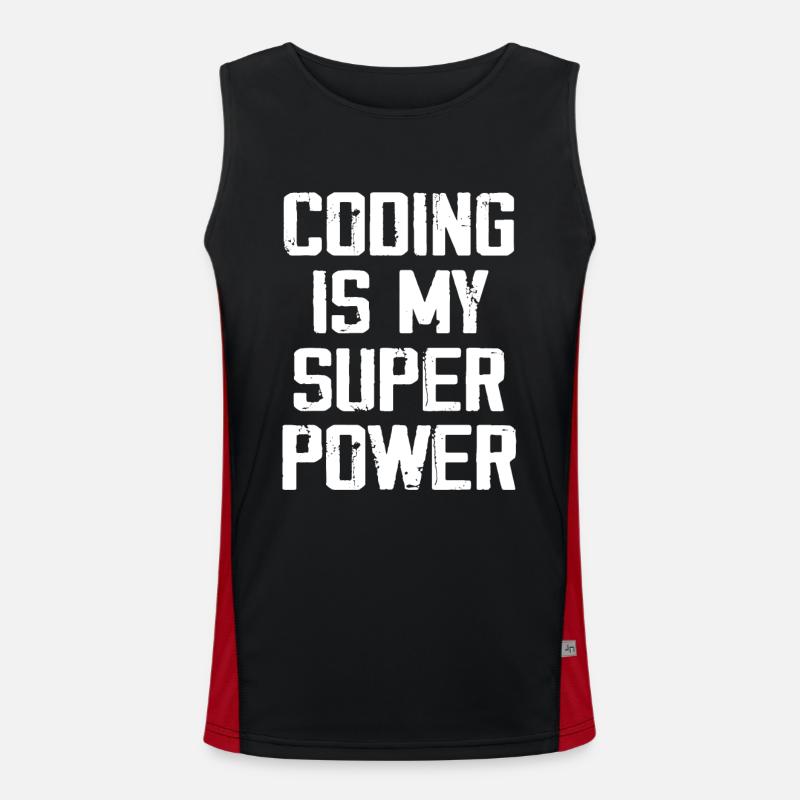 Programmieren ist meine Superkraft - Lustig Funktionelles Kontrast-Tank Top für Männer 