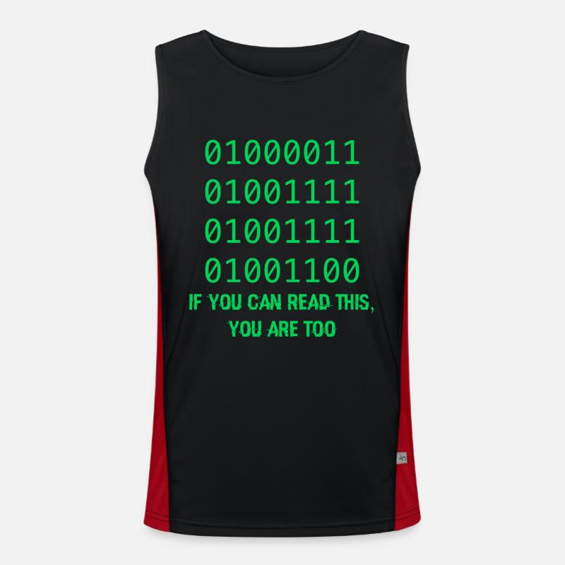 Computer Binary Code Developers Gift Men's Functional Contrast Tank Top 