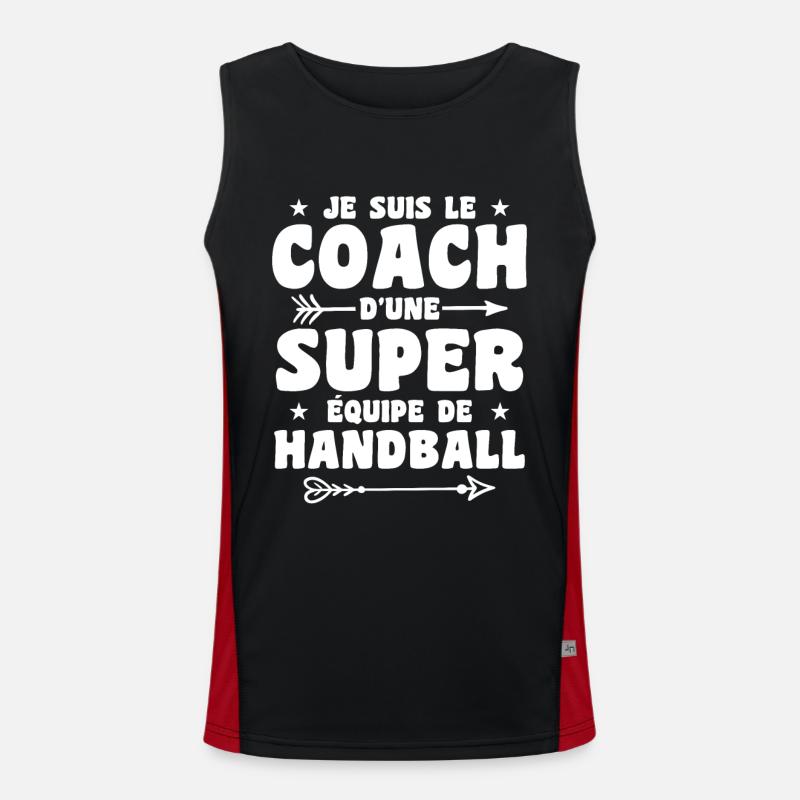 Je Suis Le Coach D'une Super Équipe De Handball Débardeur respirant contrasté Homme 
