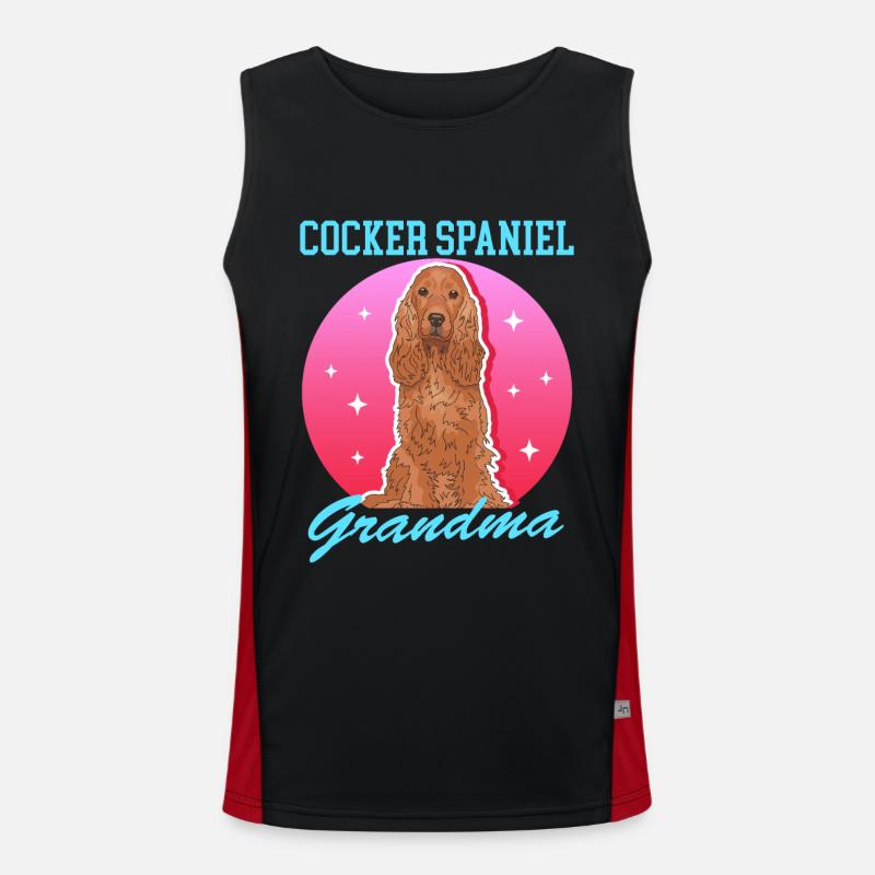 Cocker Spaniel Granny chien Cocker Spaniel cadeau Débardeur respirant contrasté Homme 