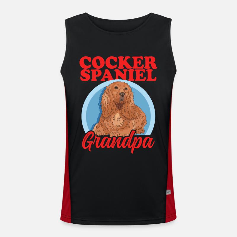 Cocker Spaniel grand-père chiens Cocker Spaniel cadeau Débardeur respirant contrasté Homme 