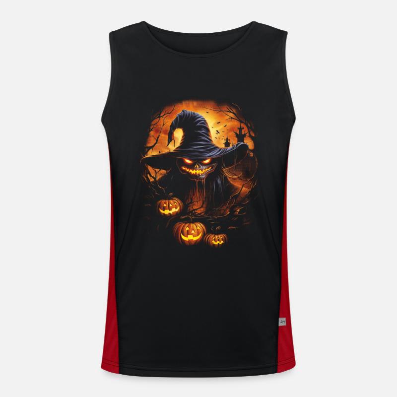 Halloween Kürbis Süßes oder Saures Party Funktionelles Kontrast-Tank Top für Männer 