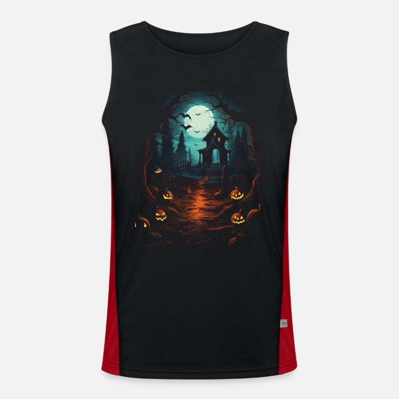 Halloween Kürbis Süßes oder Saures Party Funktionelles Kontrast-Tank Top für Männer 