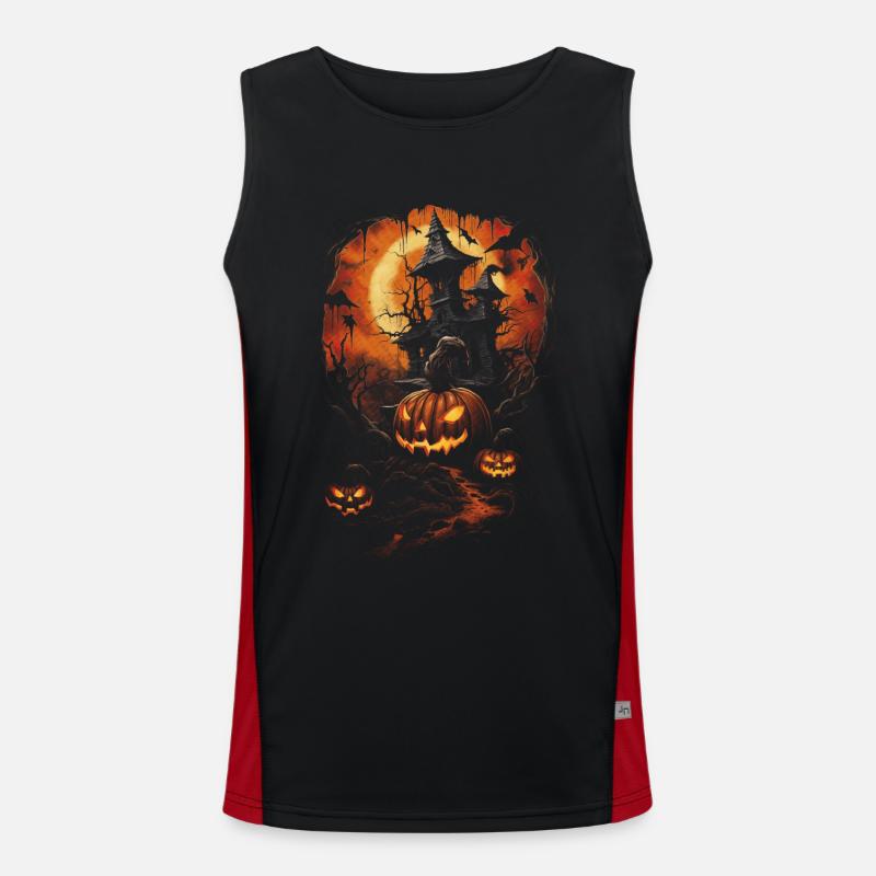 Halloween Kürbis Süßes oder Saures Party Funktionelles Kontrast-Tank Top für Männer 