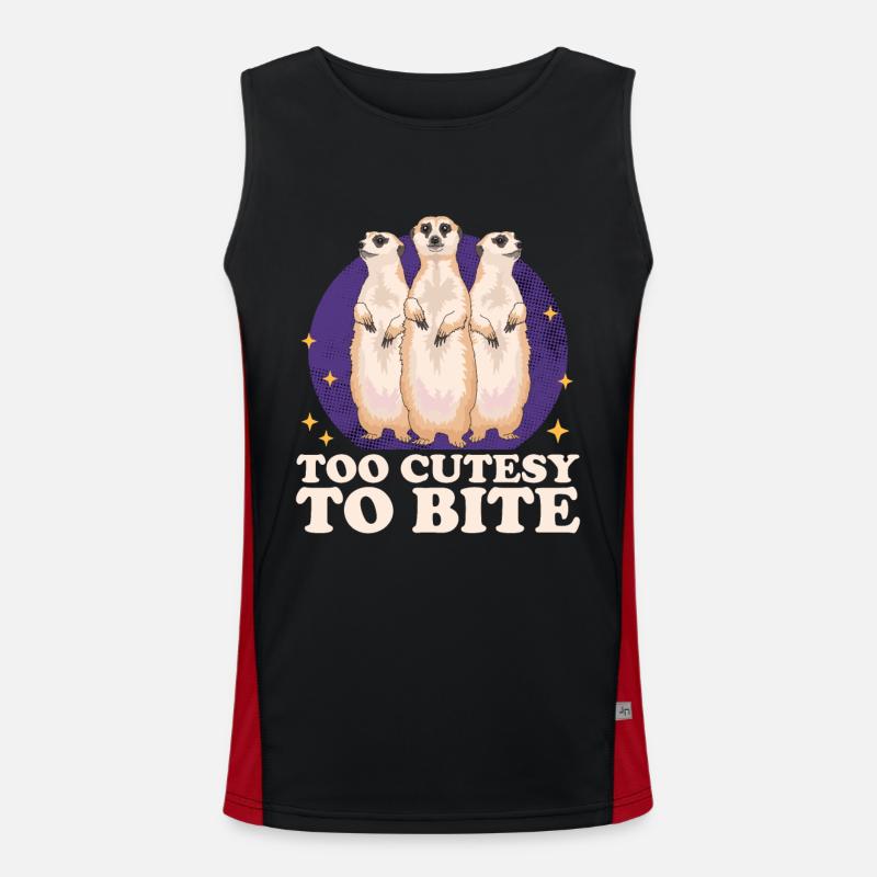 Erdmännchen Cool | Lustiges Erdmännchen Geschenk Funktionelles Kontrast-Tank Top für Männer 