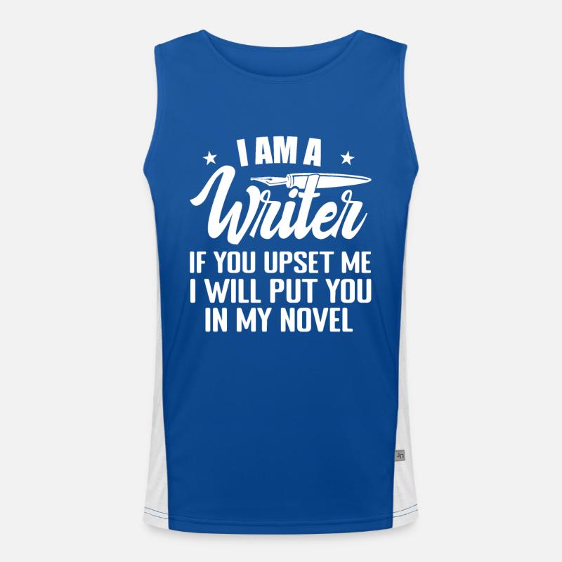 Ich bin ein Schriftsteller Lustiger Autor Romanautor Romanschreiben Funktionelles Kontrast-Tank Top für Männer 