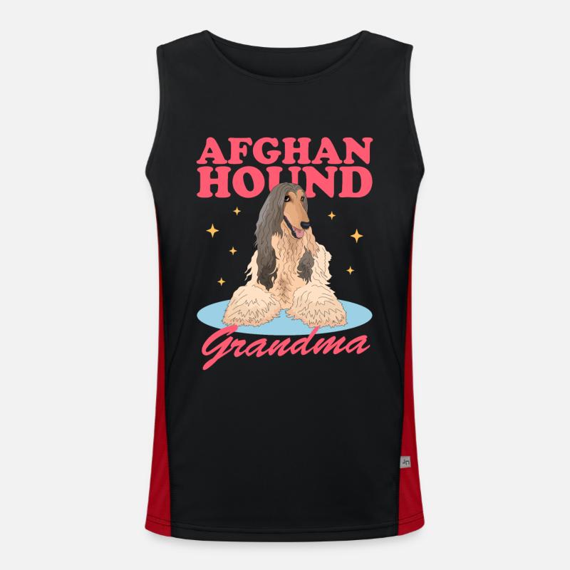 Cadeau de propriétaire de chien de grand-mère de lévrier afghan Débardeur respirant contrasté Homme 