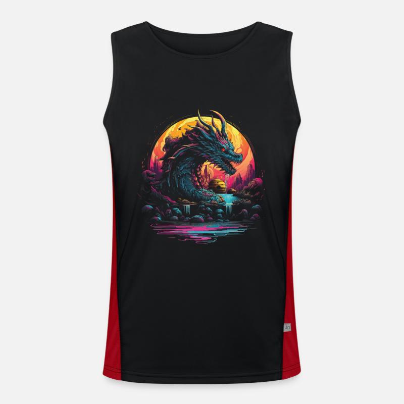 Dragon Role Playing Game Dragon Men's Functional Contrast Tank Top 