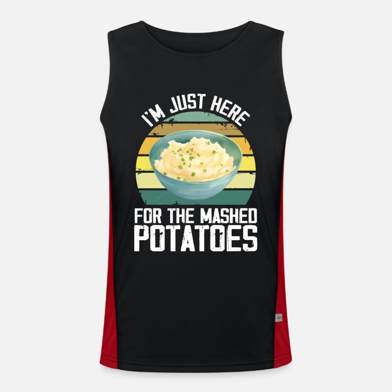 I'm Just Here For The Mashed Potatoes Funny Gag Débardeur respirant contrasté Homme 