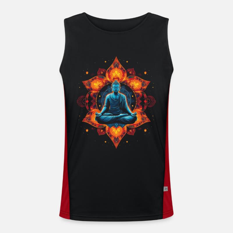 Mandala Chakra Méditation Bouddhisme Débardeur respirant contrasté Homme 