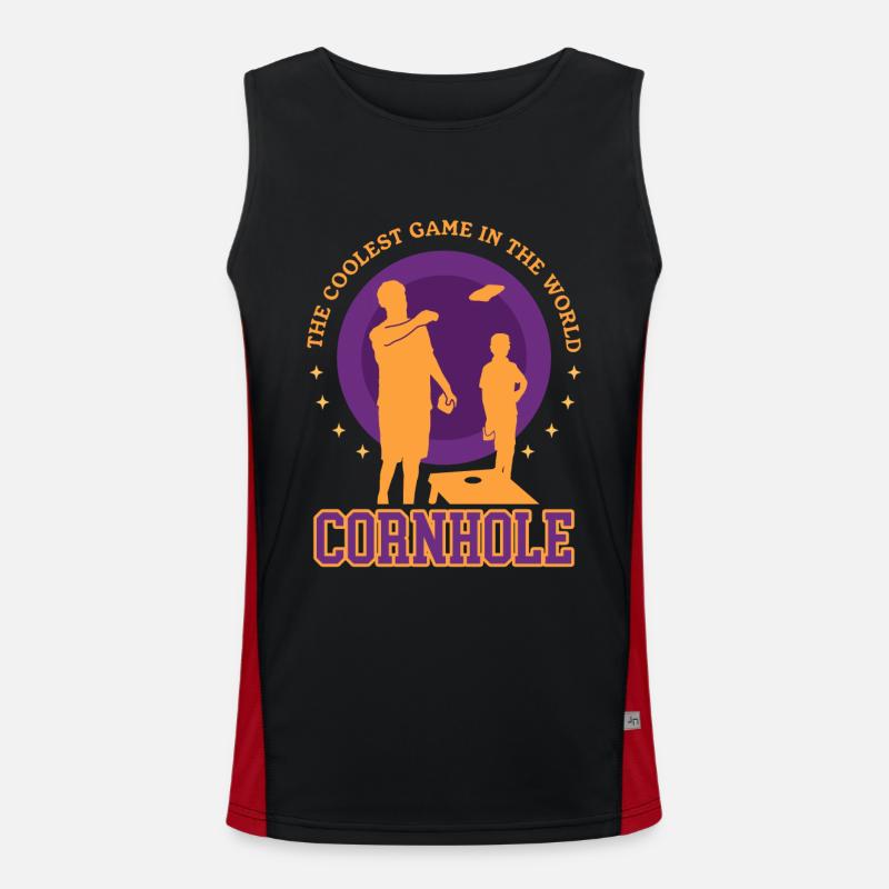 Cornhole Spieler Sackloch Bean Bag Geschenk Funktionelles Kontrast-Tank Top für Männer 