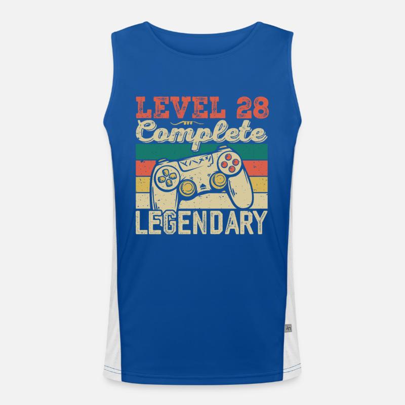 Level 28 Complete, 28 Birthday Gift Men's Functional Contrast Tank Top 