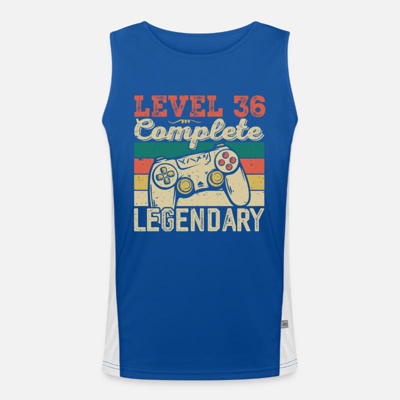 Stufe 36 abgeschlossen, Geschenk zum 36. Geburtstag Funktionelles Kontrast-Tank Top für Männer 