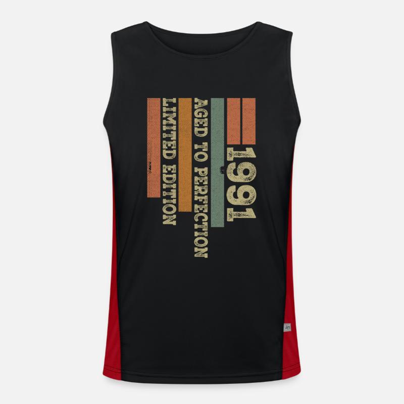 1991 Vintage Retro Geburtstagsgeschenk Geboren 1991 Funktionelles Kontrast-Tank Top für Männer 