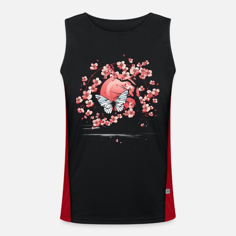 Japan Sakura kirschblüte Baum Funktionelles Kontrast-Tank Top für Männer 