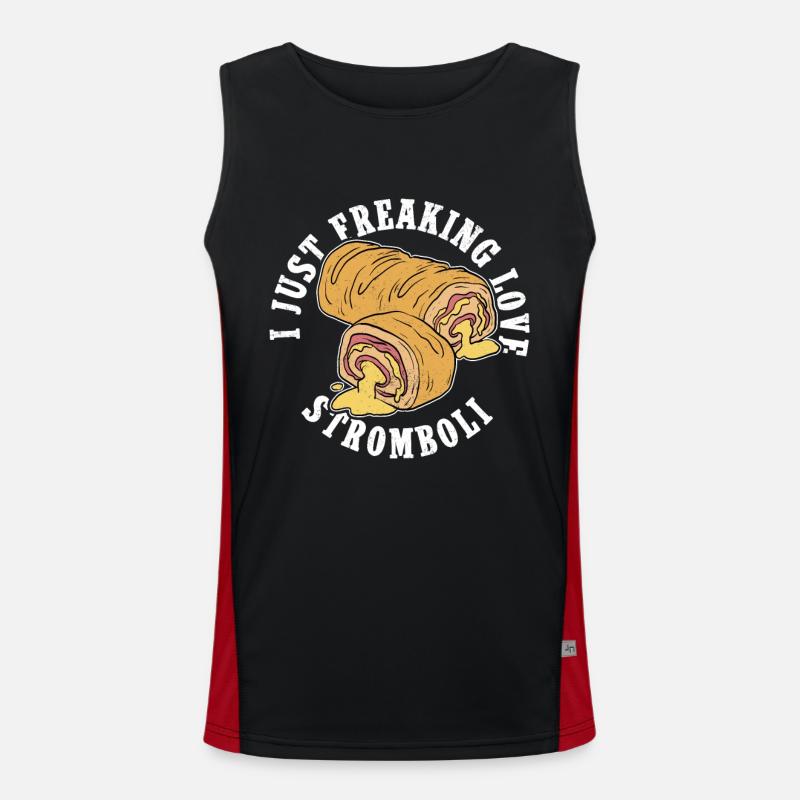 Stromboli Rolled Pizza Strombolis Gift Men's Functional Contrast Tank Top 