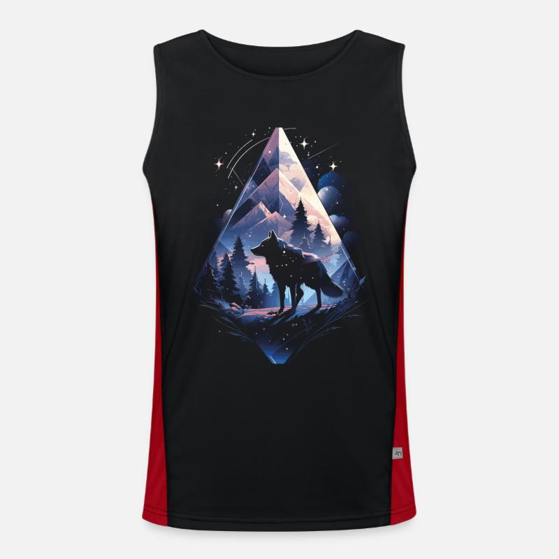 Majestic Wolf Wolves Men's Functional Contrast Tank Top 