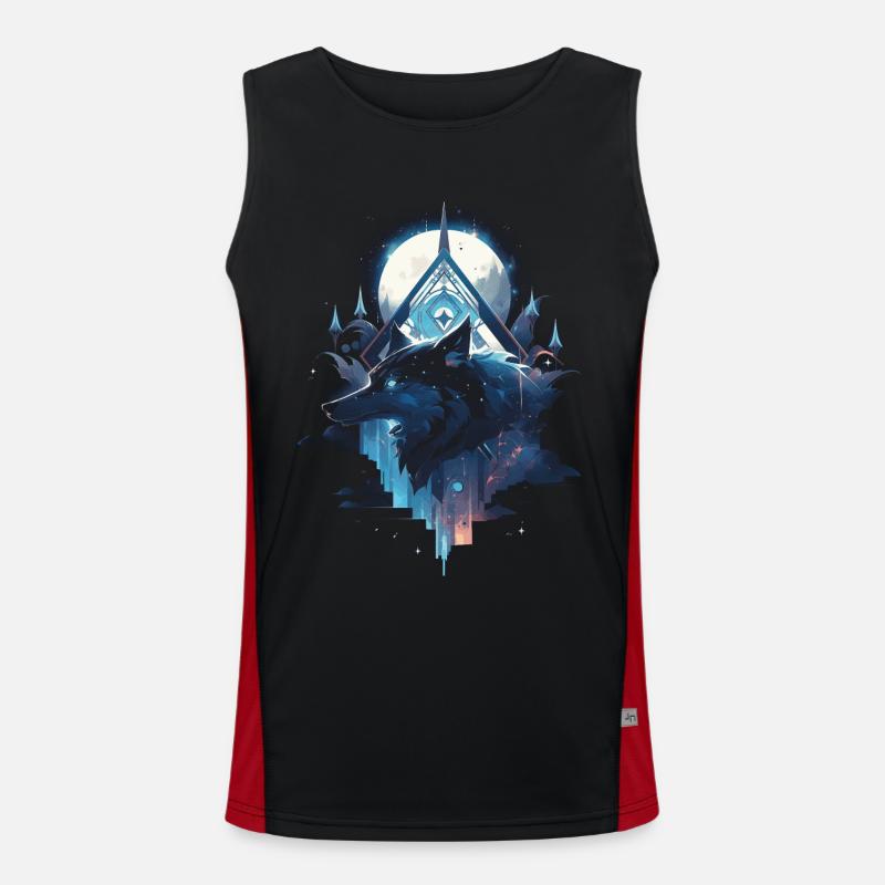 Majestic Wolf Wolves Men's Functional Contrast Tank Top 