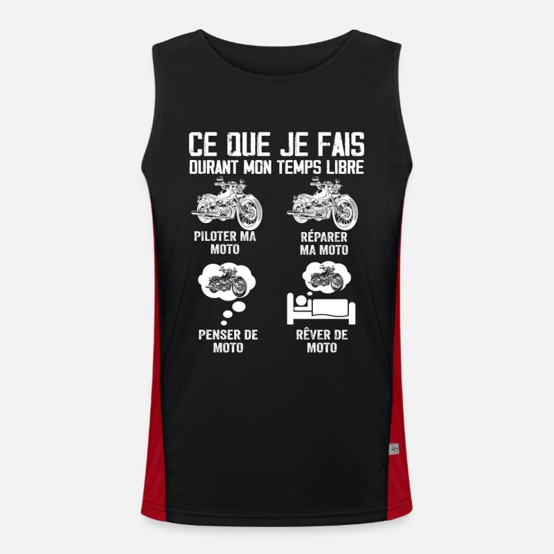 Ce que je fais durant mon temps libre Moto Débardeur respirant contrasté Homme 