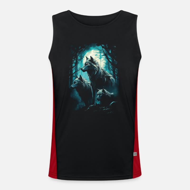 Fantasy Wolf Magic Pack Mysterious Men's Functional Contrast Tank Top 