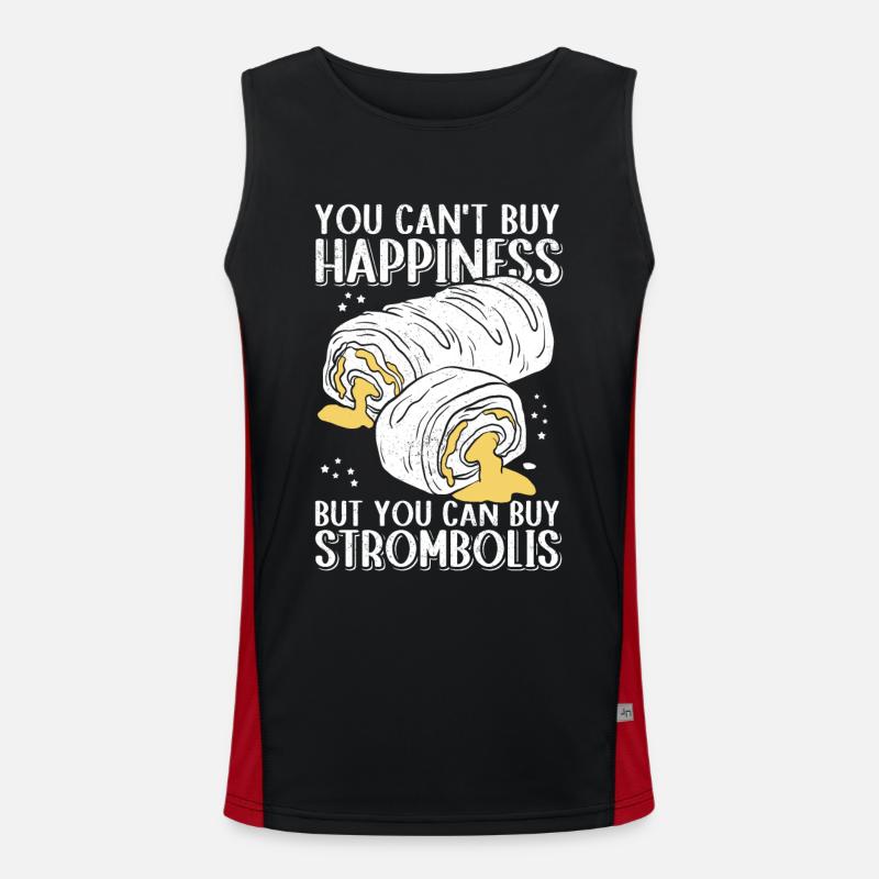 Stromboli Strombolis Pizza Calzone Gift - Men's Functional Contrast Tank Top  - black/red