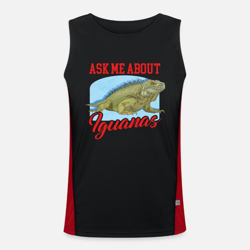 Leguan Eidechse Reptilien Leguane Geschenk Funktionelles Kontrast-Tank Top für Männer 
